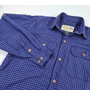 Vintage L.L. Bean Long Sleeved Check Allagash Button Up Shirt Italian Cotton S